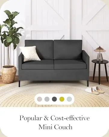 TYBOATLE 65" Futon Sofa Bed 2 USB - Tufted Upholstered Adjustable Loveseat Modern Mid Century for Small Spaces Dark Grey