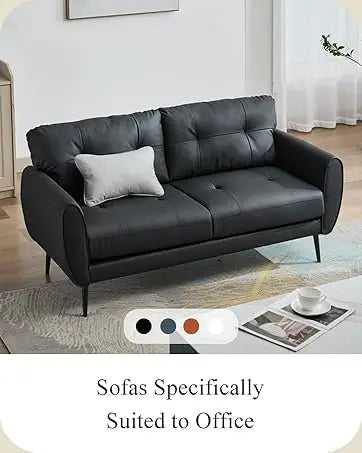 TYBOATLE 65" Futon Sofa Bed 2 USB - Tufted Upholstered Adjustable Loveseat Modern Mid Century for Small Spaces Dark Grey